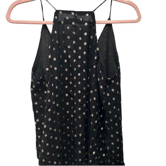 LOFT Black and Gold Spotted Sleeveless Blouse. Size Small Petite - Picture 6 of 8